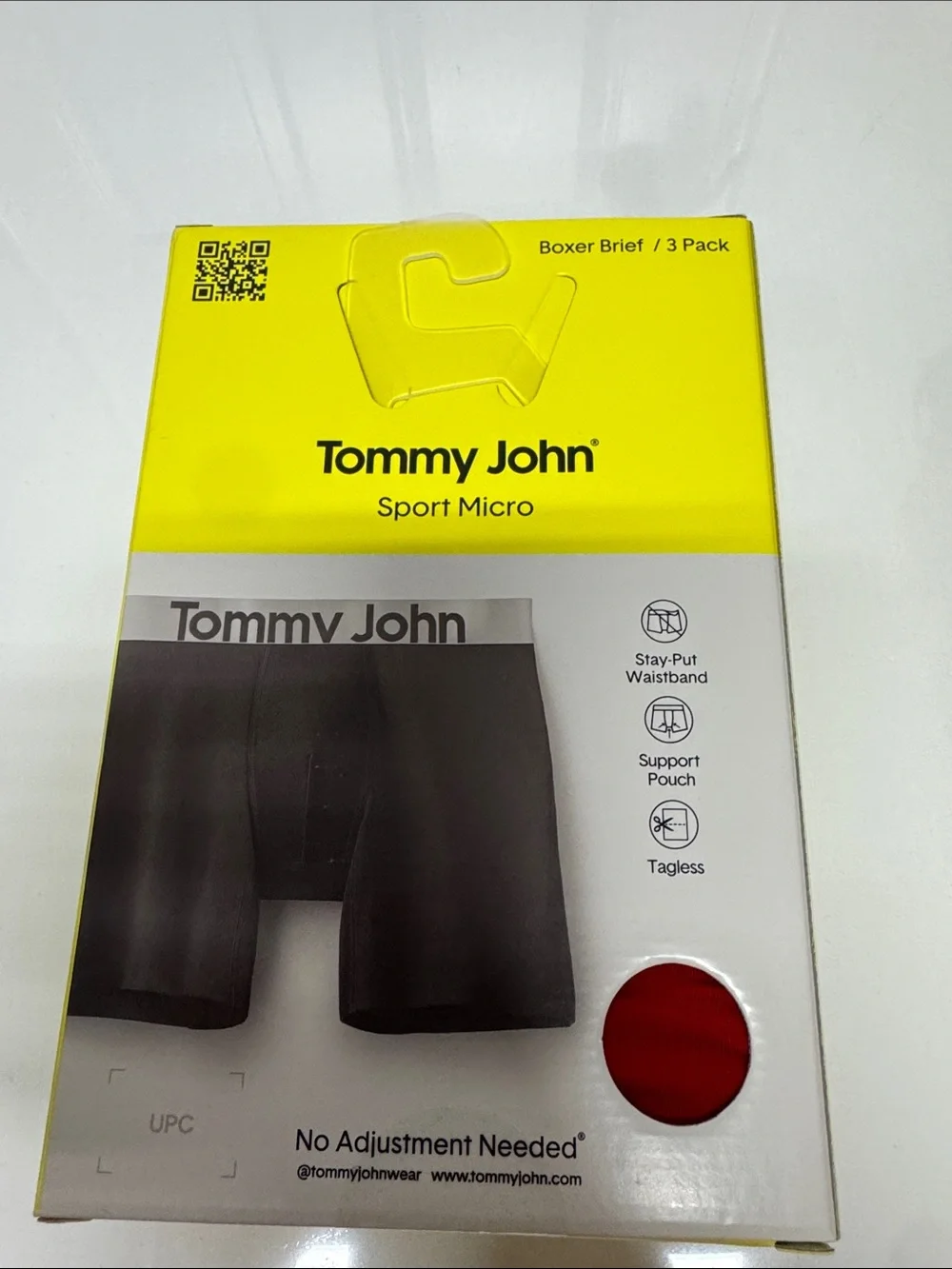 Tommy John Boxer Briefs Mens Medium 3 Pack Black Gray Red